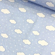 Deco Mavi Bulut Nevresimlik Poplin Kumaş-Deco