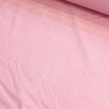 Pembe Keten Efekti Nevresimlik Poplin Kumaş-Vera