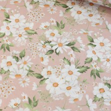 Tekin's Home Pudra Papatya Nevresimlik Poplin Kumaş-Tknhm