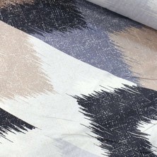 Lacivert Ebruli Nevresimlik Poplin Kumaş-Vrgld