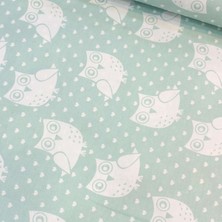 Tekin's Home Yeşil Büyük Baykuş Nevresimlik Poplin Kumaş-Tknhm