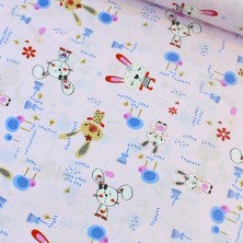 Tekin's Home Pembe Tavşanlar Nevresimlik Poplin Kumaş-Tknhm