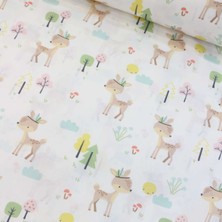Tekin's Home Renkli Orman ve Bambi Nevresimlik Poplin Kumaş-Tknhm