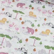 Tekin's Home Pembe Hayvanlar Nevresimlik Poplin Kumaş-Tknhm