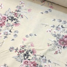 Gül Kurusu Çiçek Buketi Nevresimlik Poplin Kumaş-Vrgld