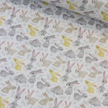 Tekin's Home Gri Tavşanlar Nevresimlik Poplin Kumaş-Tknhm