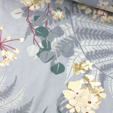 Tekin's Home Mavi Mürdüm Mimoza Nevresimlik Poplin Kumaş-Tknhm