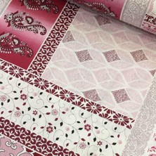 Deco Pembe Etnik Şal Nevresimlik Poplin Kumaş-Deco
