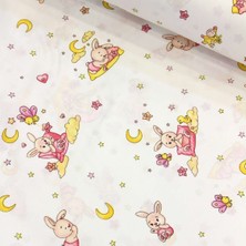 Deco Pembe Tavşan Nevresimlik Poplin Kumaş-Deco