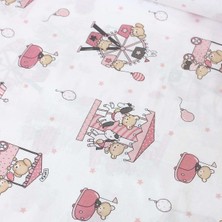Pembe Lunapark Ayıcıklar Nevresimlik Poplin Kumaş-Vera