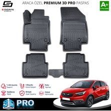 S-Dizayn Opel Crossland x 3D Pro Havuzlu Paspas 2020 Üzeri A+ Kalite