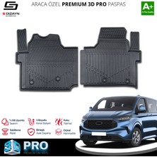 S-Dizayn Ford Tourneo Custom 3D Pro Havuzlu Paspas 2024 Üzeri A+ Kalite