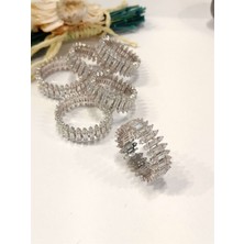 Defne Silver Baget Taşlı Yüzük