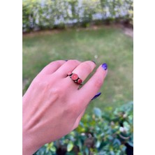 Defne Silver Doğaltaş Mercan Yüzük