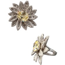 Defne Silver Çiçek Lüx Yüzük