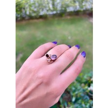 Defne Silver Ametist Tasarım Yüzük