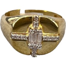 Defne Silver Zenny Baget Taşlı Artı Yüzük