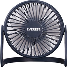 Everest EFN-505 360 Derece Dönüş  Taşınabilir Mini Masaüstü Lacivert USB Fan Vantilatör