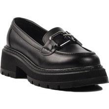 Ayakmod Poliüretan Siyah Cilt Kadın Günlük Ayakkabı