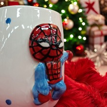 Boni Bon Collection Design 3D Kabartma El Yapımı Spiderman Seramik Kupa Bardak 400 ml