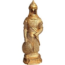 Ony Yapım Zırhlı Cevşen Ayetli Asker Altın Renkli Büyük Boy Biblo