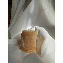 Viollet Art And Design Geyikli Silindir Mum-Yılbaşı Kütük Mum - Yılbaşı - Noel - Geyik - Mum