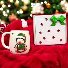 Boni Bon Collection Design 3D Kabartma El Yapımı Sevmli Penguen 🐧 Seramik Kupa Bardak 400 ml