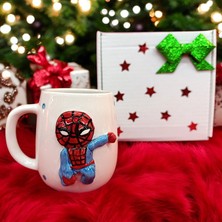 Boni Bon Collection Design 3D Kabartma El Yapımı Spiderman Seramik Kupa Bardak 400 ml