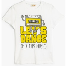 Koton T-Shirt Kısa Kollu Bisiklet Yaka Baskı Detaylı Pamuklu