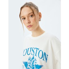 Koton Slogan Baskılı Bisiklet Yaka Kısa Kollu T-Shirt