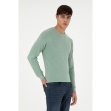 U.S. Polo Assn. Erkek Regular Fit Bisiklet Yaka Yeşil Melanj Basic Kazak 50298267-VR115