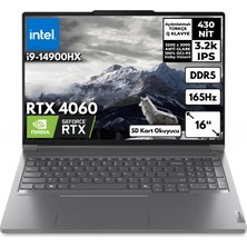 Lenovo Thinkbook 16P G5 I9-14900HX 64GB 2 Tbssd RTX4060 (8 Gb) 16" 3.2k Windows 10 Home Dizüstü Bilgisayar 21N50024TRHMF53