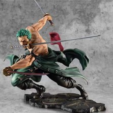 One Piece Roronoa Zoro Anime Figür Kutulu - One Piece Üç Kılıç - 2 Farklı Kafa Şekli