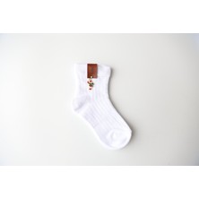 Solidsocks Çocuk Çorap %100 Pamuk 3 Lü Set Sıkmayan Bilek Tasarımı Yeni Yıl Koleksiyonu Charm Detaylı (Beyaz Renk)