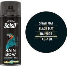 Selsil Rainbow Akrilik Sprey Boya Mat Siyah 400 Ml. - RAL9005