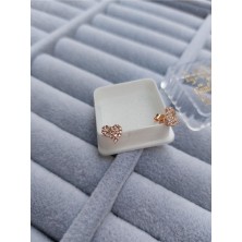 Zanaat Silver Gümüş Zirkon Taşlı Minik Kalp Küpe ZS0033KP Rose Renk 2'li Beden