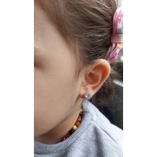 Zanaat Silver Gümüş Zirkon Taşlı Elmas Montür Küpe Gümüş Renk 2'li Beden