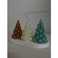 3'lü Set Bubble Çam Ağacı Yılbaşı Mumu - Bubble Ağaç Mum - Dekoratif Mum - Yılbaşı Konsept Mumları