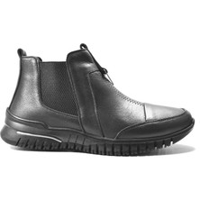 Beety 176018  Soft Deri Siyah Lastikli Ortopedik Kadın Anne Bot