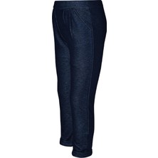 Koyu Lacivert Kız Çocuk Duble Paça Bel Pileli Cepli Pantolon