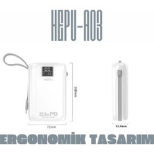 Hepu Hp A-03 30.000 Mah Power Bank 22.5W Pd Hızlı Şarj 1 To 6