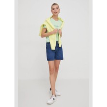 Pepe Jeans Bisiklet Yaka Düz Açık Yeşil Kadın T-Shirt PL505827