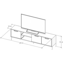 Kayhan Ahşap Mdf Kaman Ceviz Tv Ünitesi 180 cm