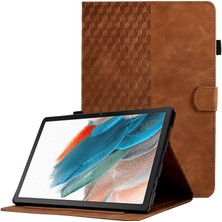 Seashell Digital Samsung Galaxy Tab A8 10.5 Için Koruyucu Dikiş Baskılı Düşme Önleyici Kapak Düz Renk Otomatik Uyandırma/uyku Kart Yuvaları/stand Kahverengi Tablet Kılıfı (Yurt Dışından)