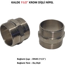 Kalde 11/2" Sarı / Krom Dişli Nipel DN40 - Chrome Nipple
