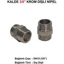 Kalde 3/8" Sarı / Krom Dişli Nipel DN10 - Chrome Nipple