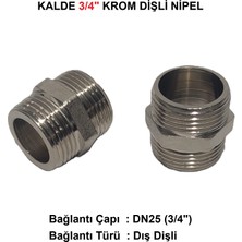 Kalde 1/2" Sarı / Krom Dişli Nipel DN15 - Chrome Nipple