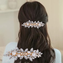 Muchen Zarif Mizaç Yaylı Kelepçe Alaşımlı Saç Kelepçesi Rhinestones Kore Versiyonu (Yurt Dışından)
