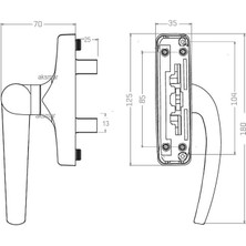 Aksmar Cephe Kanadı Kıvrık Zıt Yön Hareketli Pencere Kolu