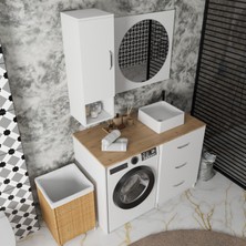 Rozbo Modern Tek Kapaklı Aynalı Çok Amaçlı Banyo Dolabı